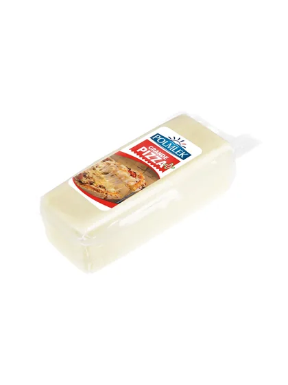 POLMLEK Grande Pizza+ mozzarella block in a 2.3 kg vacuum pack