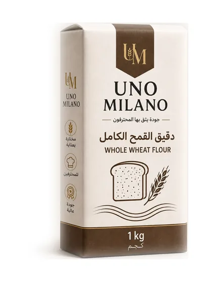 UNO MILANO Whole Wheat Flour in a 1 kg retail pack